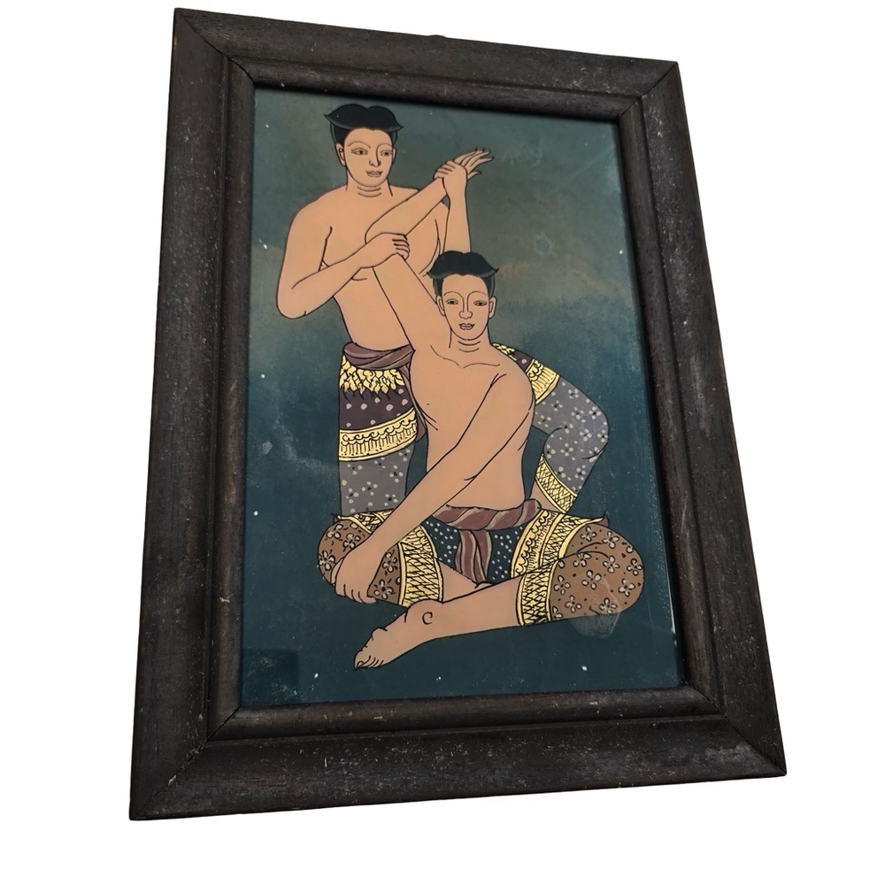 Set of 3 Thai Traditional Massage Art Prints Framed Asian‎ Wall Decor - Picture 2 of 7